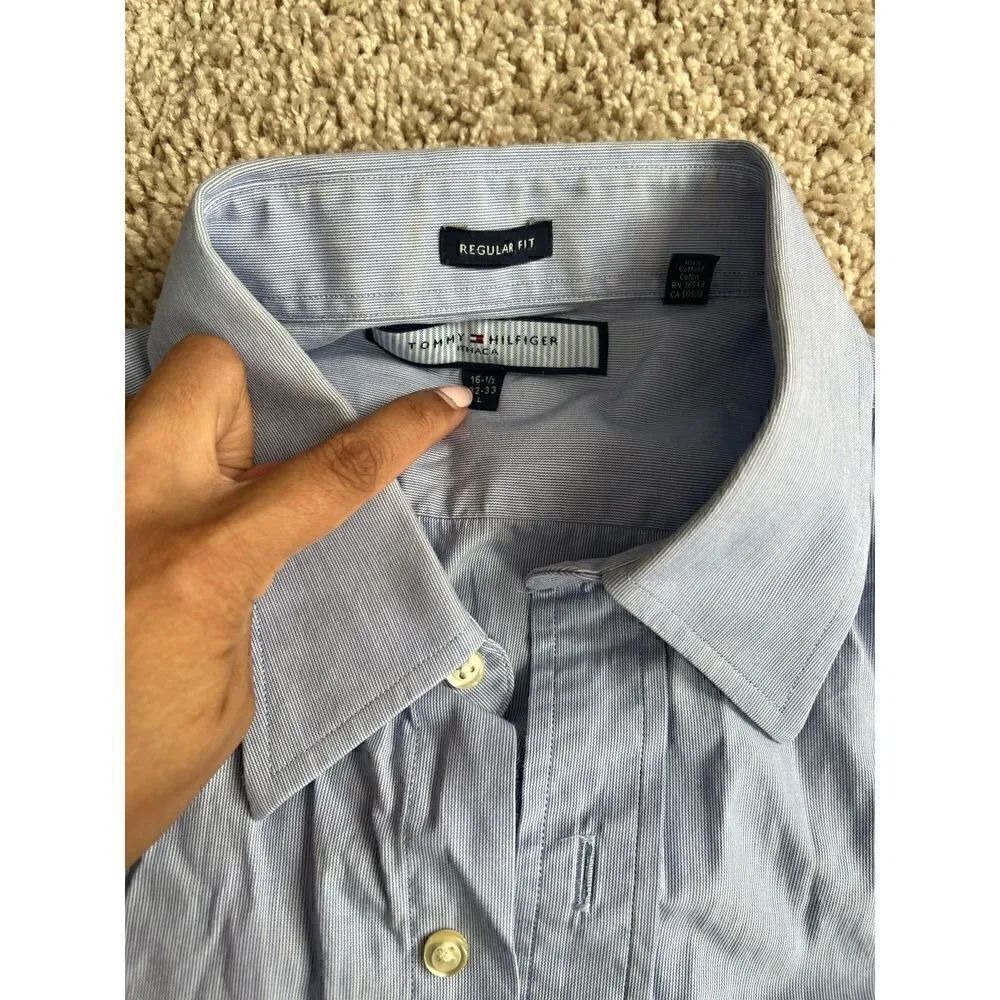 Tommy Hilfiger Blue Button Down Business Shirt 16 1/2